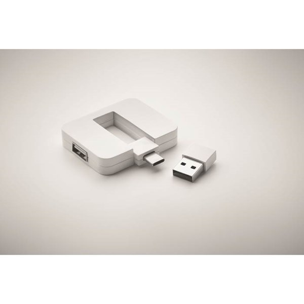 Obrázky: 4portový USB rozbočovač, bílý, Obrázek 5