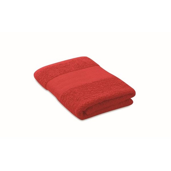 Obrázky: Červený ručník z bio bavlny 50x30 cm 360g/m2