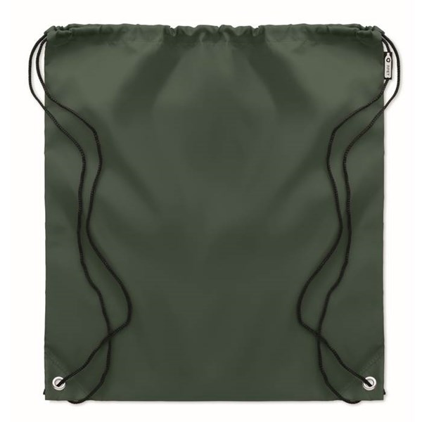 Obrázky: Tm. zelený batoh se šňůrkami ze 190T RPET, Obrázek 2