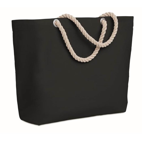 Obrázky: Černá taška z bavlny, kroucené držadlo