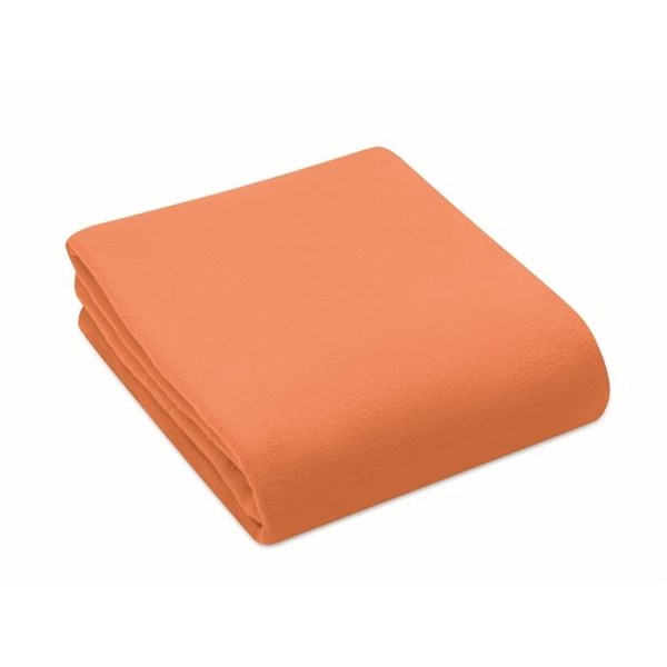 Obrázky: Fleecová cestovní deka z RPET s obalem, oranžová, Obrázek 3