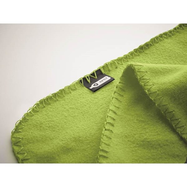 Obrázky: Fleecová cestovní deka z RPET s obalem, limetková, Obrázek 4