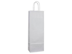 Obrázky: Papírová taška 14x8x39 cm, kroucená šňůra, bílá