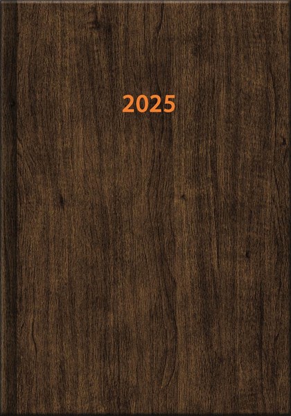 Obrázky: COLOR 2025, denní diář A5 hnědý - dřevo
