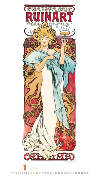 Obrázky: ALFONS MUCHA, nástěnný kalendář 330x600 mm, Obrázek 2