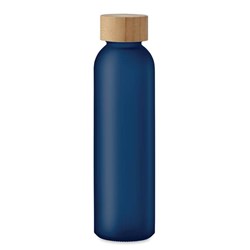 Obrázky: Transparentní modrá matná skleněná láhev 500 ml.