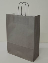 Obrázky: Papírová taška šedá 26x11x34,5 cm, kroucená šňůra