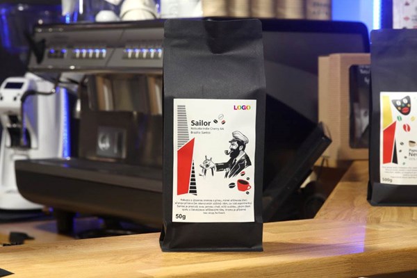 Obrázky: Pražená káva Sailor Robusta Indie 50g, vaše logo, Obrázek 2