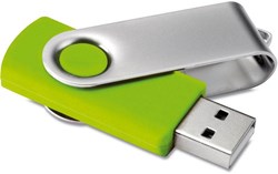 Obrázky: Twister Techmate zeleno-stříbrný USB disk 64GB