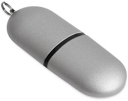 Obrázky: Infocap stříbrný ovál. USB flash disk s očkem,64GB