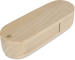 Obrázky: Oválný Woody USB disk 64GB, světlé dřevo
