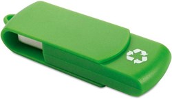 Obrázky: Recycloflash zelená otočný USB disk 64 GB