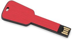 Obrázky: Keyflash hliníkový flash disk tvaru klíče 64 GB, červená