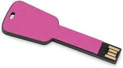 Obrázky: Keyflash hliníkový flash disk tvaru klíče 64 GB, růžová