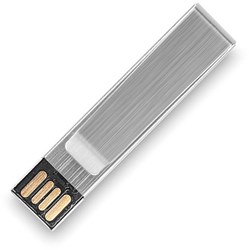 Obrázky: Stříbrný hliníkový flash disk 64GB s klipem