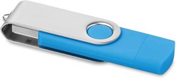 Obrázky: OTG Twister flash disk 64 GB s micro USB,tyrkysový