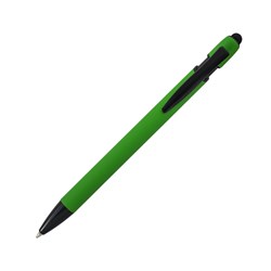 Obrázky: Zelené pogum. hliník. pero s černými doplň.+stylus