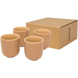 Obrázky: 4dílná sada šálků na espresso 90 ml, béžová