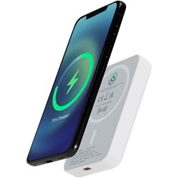 Obrázky: Bezdrátová magnetická powerbanka 5000 mAh, bílá