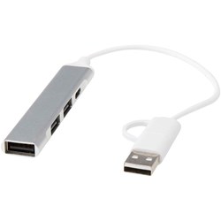 Obrázky: 4portový USB-A a Type-C hub z recyklovaného hliníku