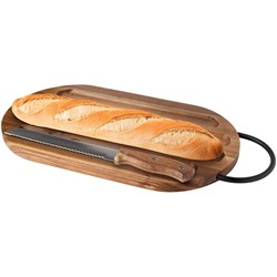 Obrázky: Krájecí prkénko z akácie s rukojetí a nožem