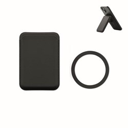 Obrázky: Černé magnetické pouzdro na karty se stojánkem