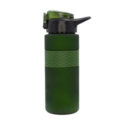 Obrázky: RPET láhev s brčkem 700 ml, tmavě zelená
