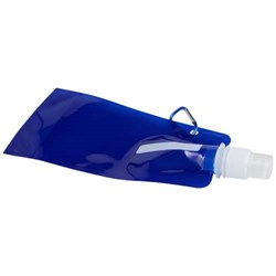 Obrázky: Skládací láhev na vodu s karabinou 480 ml, modrá