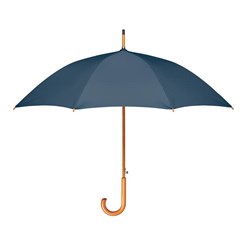 Obrázky: Tmavě modrý deštník s dřevěným tělem