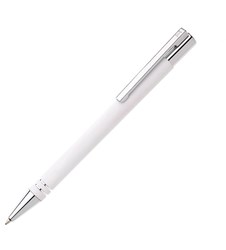 Obrázky: Bílé kovové kuličkové pero v tubusu