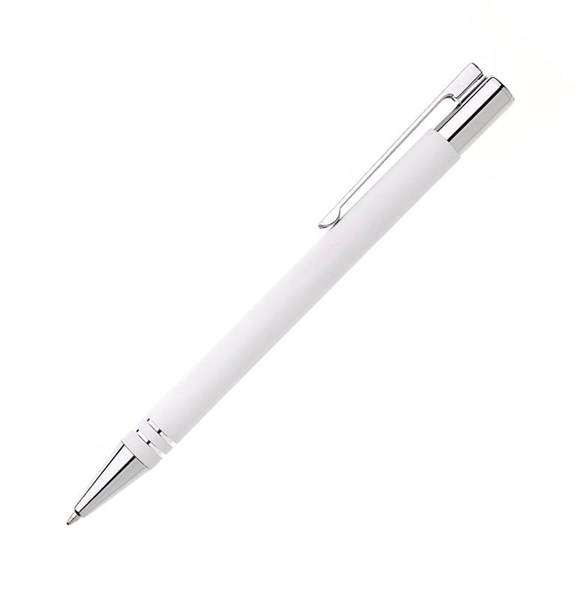 Obrázky: Bílé kovové kuličkové pero v tubusu, Obrázek 2