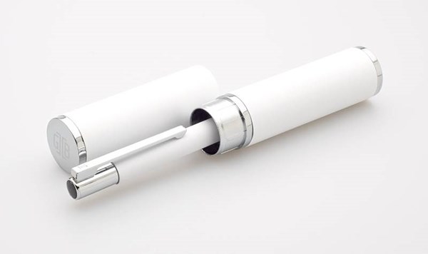 Obrázky: Bílé kovové kuličkové pero v tubusu, Obrázek 4