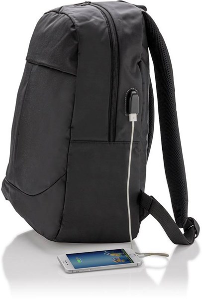 Obrázky: Černý batoh na notebook s USB výstupem, 20 L, Obrázek 5