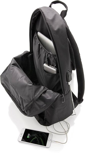 Obrázky: Černý batoh na notebook s USB výstupem, 20 L, Obrázek 6