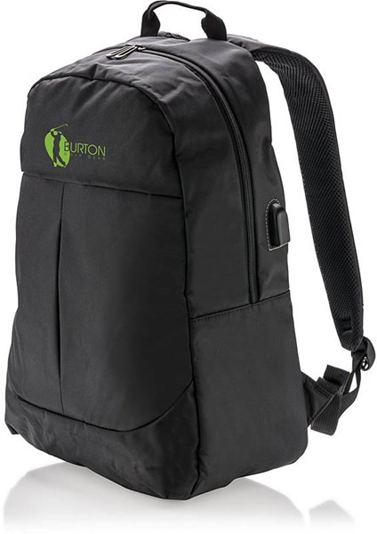 Obrázky: Černý batoh na notebook s USB výstupem, 20 L, Obrázek 7