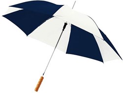 Obrázky: Modro-bílý automatický deštník, tvarovaná rukojeť