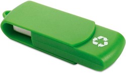 Obrázky: Recycloflash zelená otočný USB disk 2GB