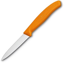 Obrázky: Oranžový nůž na zeleninu VICTORINOX,vlnkové ostří 8cm