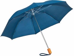Obrázky: Modrý skládací deštník, rovná  rukojeť