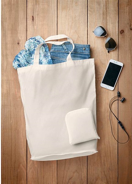 Obrázky: Skládací nákupní taška natural s krátkými uchy, Obrázek 2