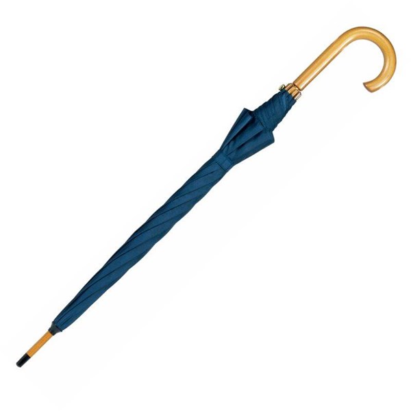 Obrázky: Nám. modrý automatický deštník s dřevěnou rukojetí, Obrázek 3