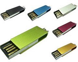 Obrázky: Mini rotující zelený USB flash disk 2GB