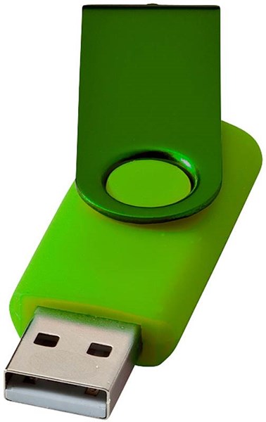Obrázky: Twister metal zelený USB flash disk,2GB