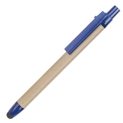 Obrázky: Kuličkové recyklované pero 2v1 s modrými doplňky