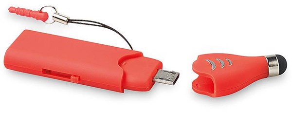 Obrázky: OTG Touch USB flash disk 2 GB se stylusem,červený, Obrázek 3