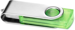 Obrázky: Twister Transtech zeleno-stříbrný USB disk 2GB