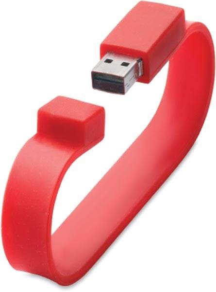 Obrázky: Wristflash USB disk červený náramek 2GB, Obrázek 2