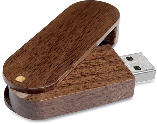 Obrázky: Oválný Woody USB disk 2GB, tmavé dřevo, Obrázek 2