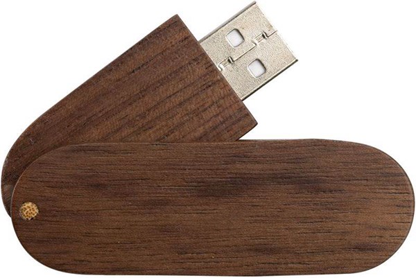 Obrázky: Oválný Woody USB disk 2GB, tmavé dřevo, Obrázek 3