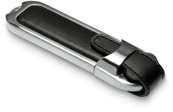 Obrázky: Datashield černé USB, kovově - kožené pouzdro 2GB